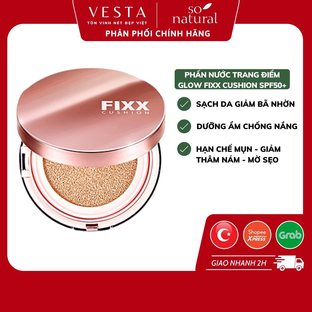 Phấn Nước Trang Điểm Lâu Trôi Glow Fixx Cushion SPF50+ / PA++++ So Natural Hàn Quốc