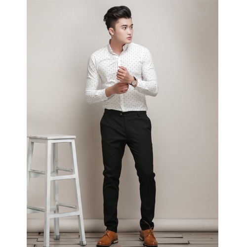 Quần Tây Nam Đen Trơn Dáng Ôm Chất Mịn Đẹp Phong Cách Trẻ Trung