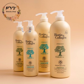 Dầu Gội & Xả Biotin Collagen Yuiluim Trắng.Giảm Rụng Tóc,Phục Hồi Tóc Khô Xơ, Hư Tổn 500ml, 1000ml