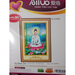 Tranh thêu Quan Âm ms 53400 <chưa thêu>
