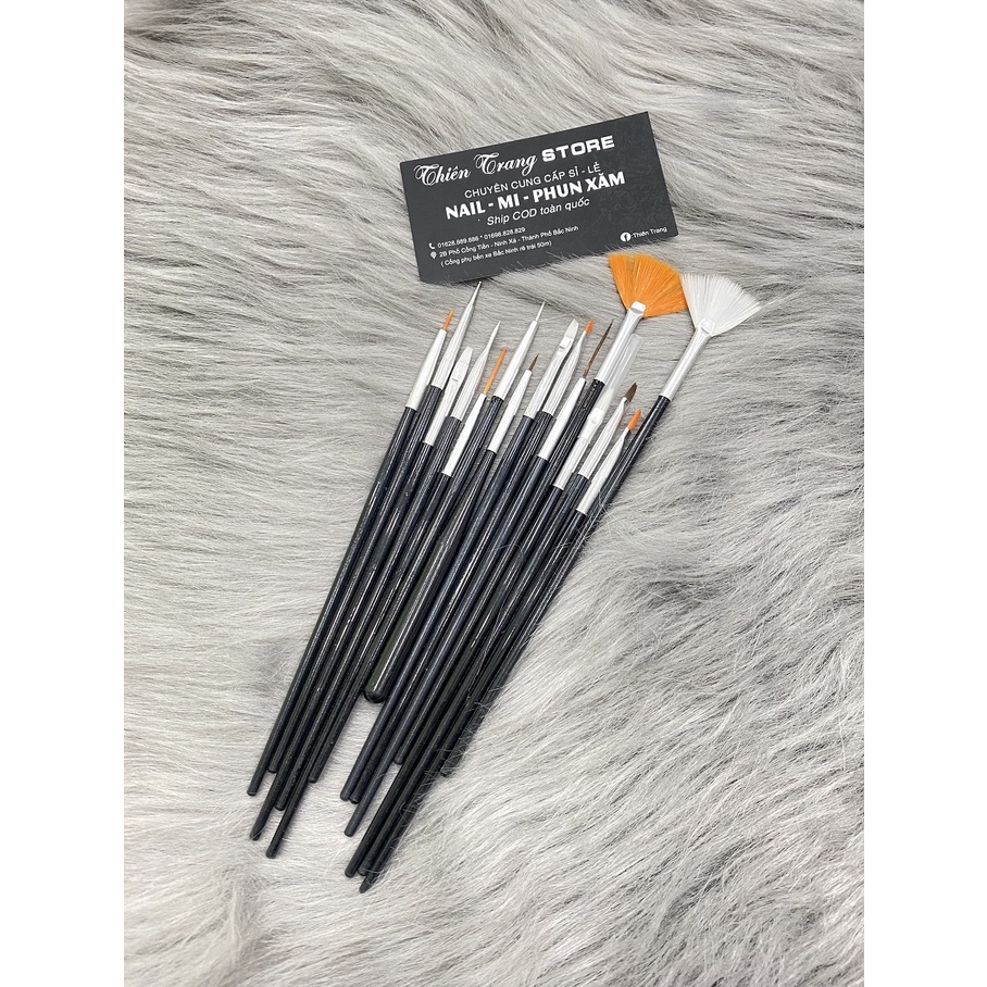 Bộ bút Nail rẻ 15 cây, sét cọ dành cho người mới học