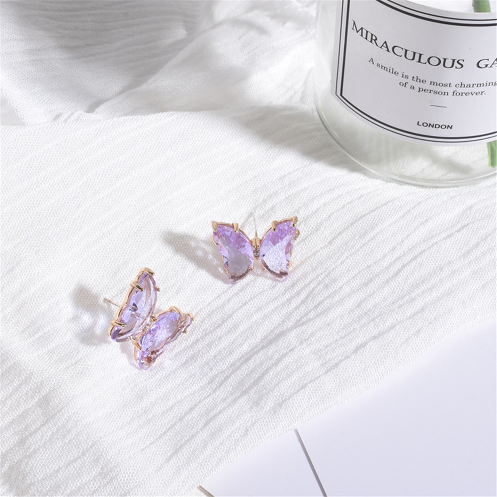 Bộ Trang Sức Hợp Kim Hình Bướm Đính Đá Sang Trọng Quý Phái