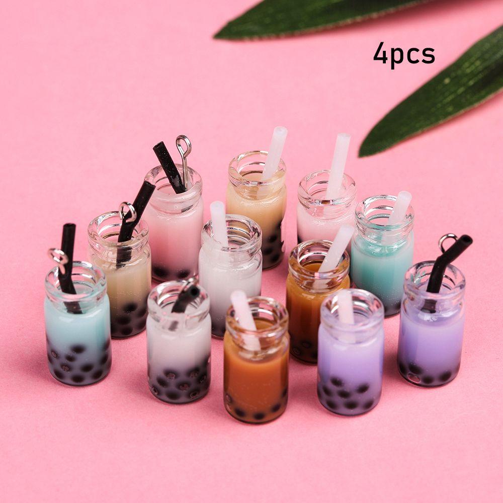 RAINBOW Set 4 Chai Nước Giả Mini Tỉ Lệ 1 / 12 Dùng Để Trang Trí Nhà Búp Bê
