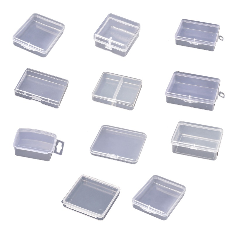 Set 10 Hộp Nhựa Mini Trong Suốt Đựng Trang Sức Có Nắp Đậy Tiện Lợi