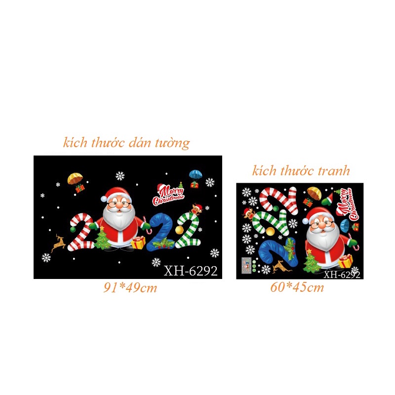 🎍🎍Tranh decal dán tường GIÁNG SINH, NOEL trang trí phòng khách, cửa hàng - Decal dán tường noel