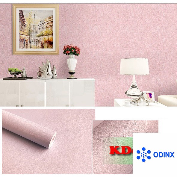 [ Hàng đẹp ] 10m Giấy dán tường NHIỀU MẪU 1 màu vân nhám có sẵn keo khổ rộng 45cm
