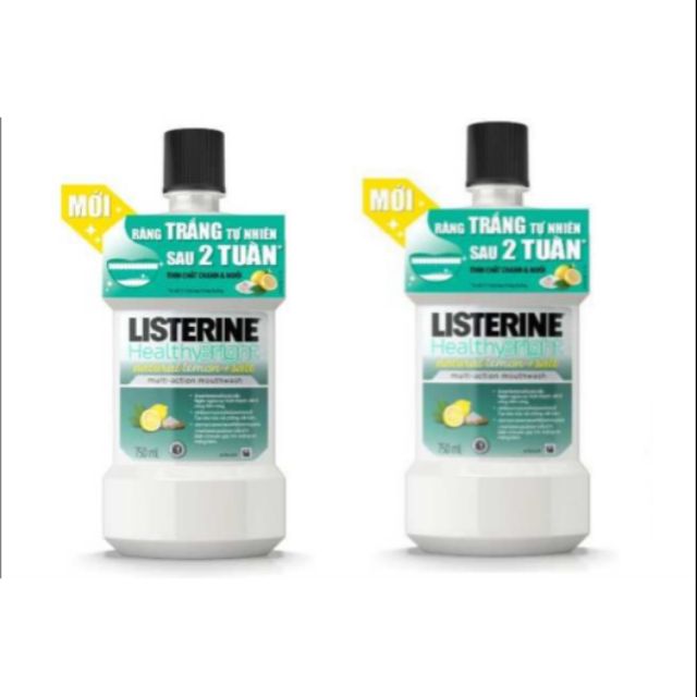 (Mẫu mới) Combo 2 chai Listerine chanh muối 750ml