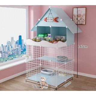 Chuồng mèo 2 tầng lắp ráp - chuồng lưới ghép đa năng - nhiều màu lựa chọn