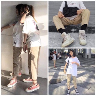 Quần kaki baggy basic pants phong cách hàn quốc unisex  nam nữ Tomstore
