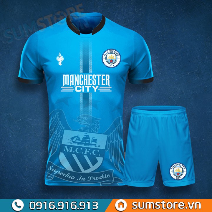 Bộ Quần Áo Bóng Đá Man City Xanh - Áo Bóng Đá Độc Lạ Đẹp