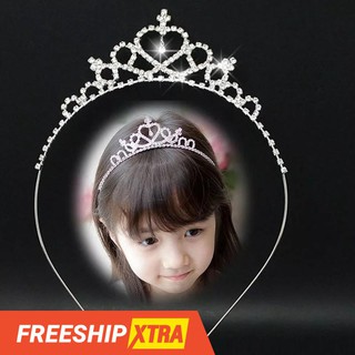cài tóc, vương miện công chúa cho bé đính đá hình trái tim