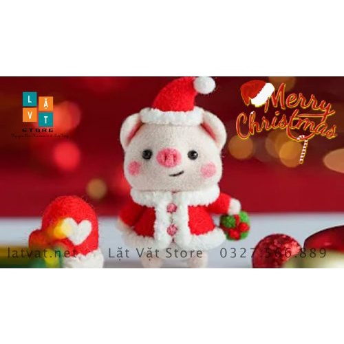 [NOEL 2021] Bộ len chọc làm quà giáng sinh, Noel mới có hướng dẫn - Needle felting Noel, merry christmas