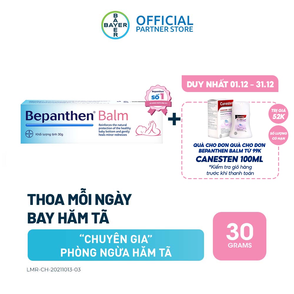 [Nhập COSBE92] Kem Chống Hăm Bepanthen Balm Dạng Kem Mỡ 30G/Tuýp