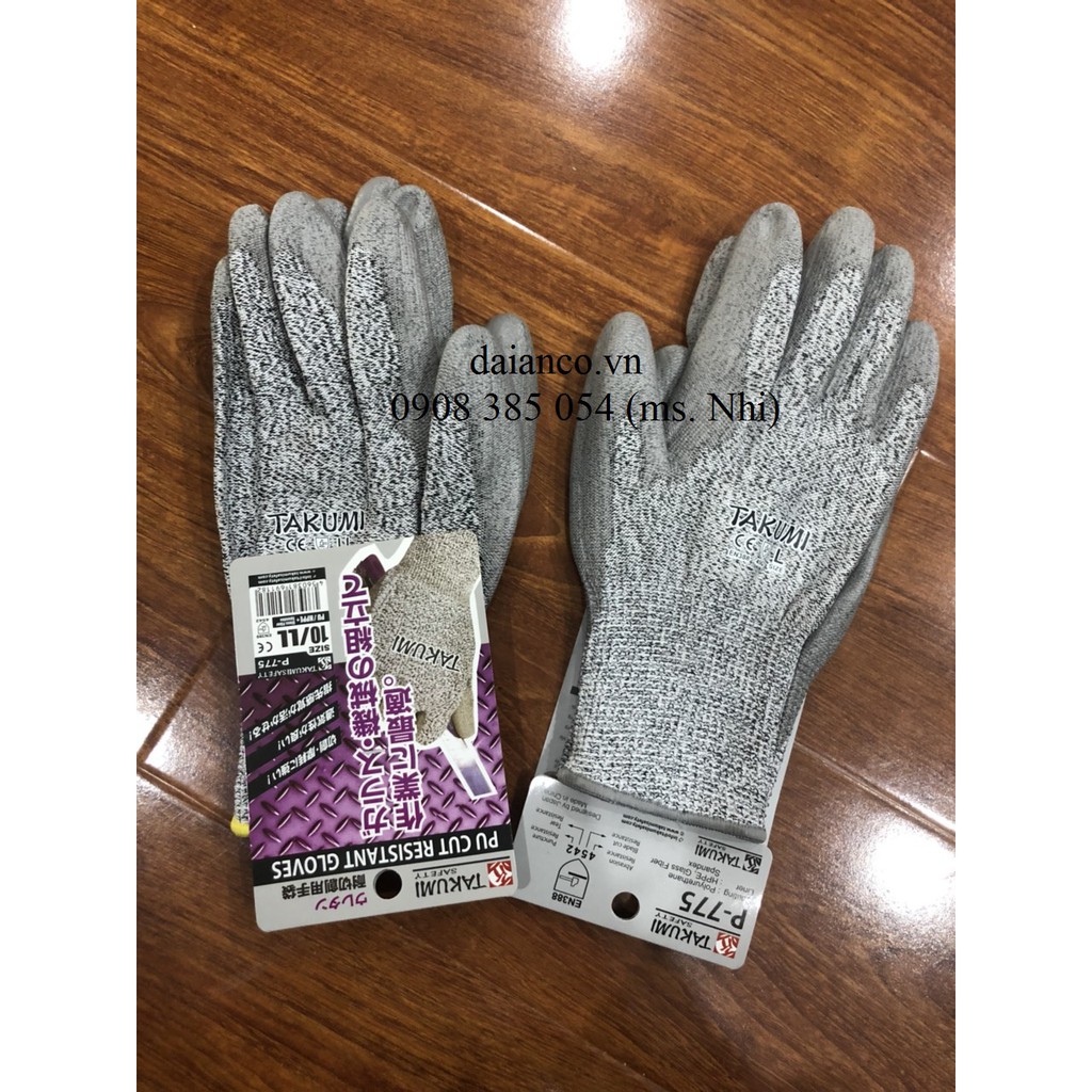 Găng Tay Chống Cắt TAKUMI P-775- Hàng sẵn- Chính hãng
