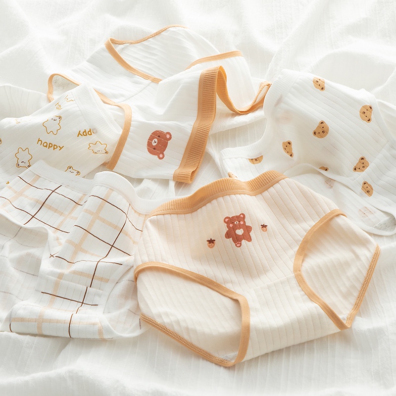 Set 5 Quần Lót Cotton Nữ Thông Hơi Kháng Khuẩn Hút Mồ Hôi Hoạ Tiết Panda Dễ Thương Cute TOPBRA