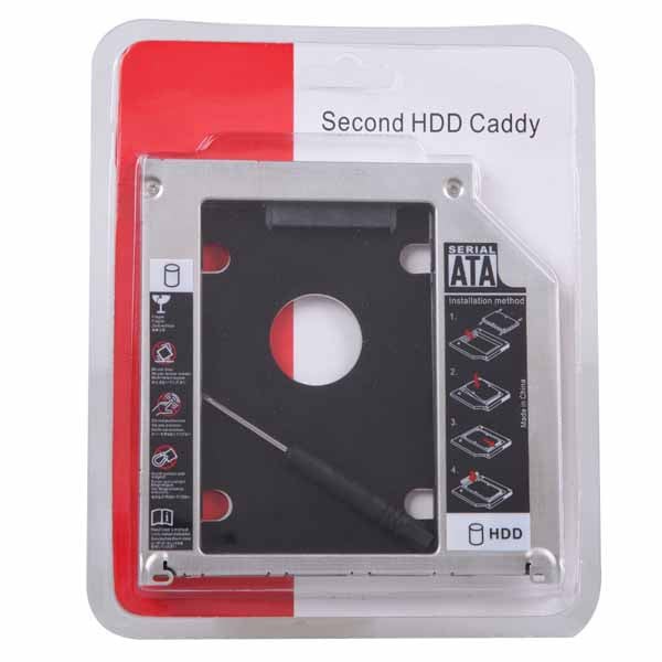 Caddy Bay Dày 12.7mm Chuẩn SATA Dùng Để Lắp Thêm 1 Ổ Cứng / SSD Thay Vào Vị Trí Của Ổ DVD 020151 | WebRaoVat - webraovat.net.vn