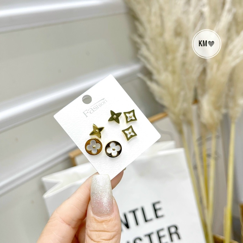 Sét 3 đôi bông tai xinh / khuyên tai hotgirl / phụ kiện trang sức Hari korea accessories