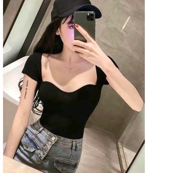 Áo Body Thun Tăm Cổ Én PEONYB Nữ [FREESHIP]  Phông kiểu dáng ôm ngắn tay màu ĐEN | TRẮNG | XANH | NÂU | XANH Ulzzang