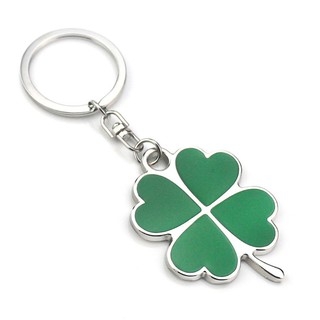 Móc khóa bằng kim loại hình cỏ bốn lá may mắn thời trang tối giản sáng tạo