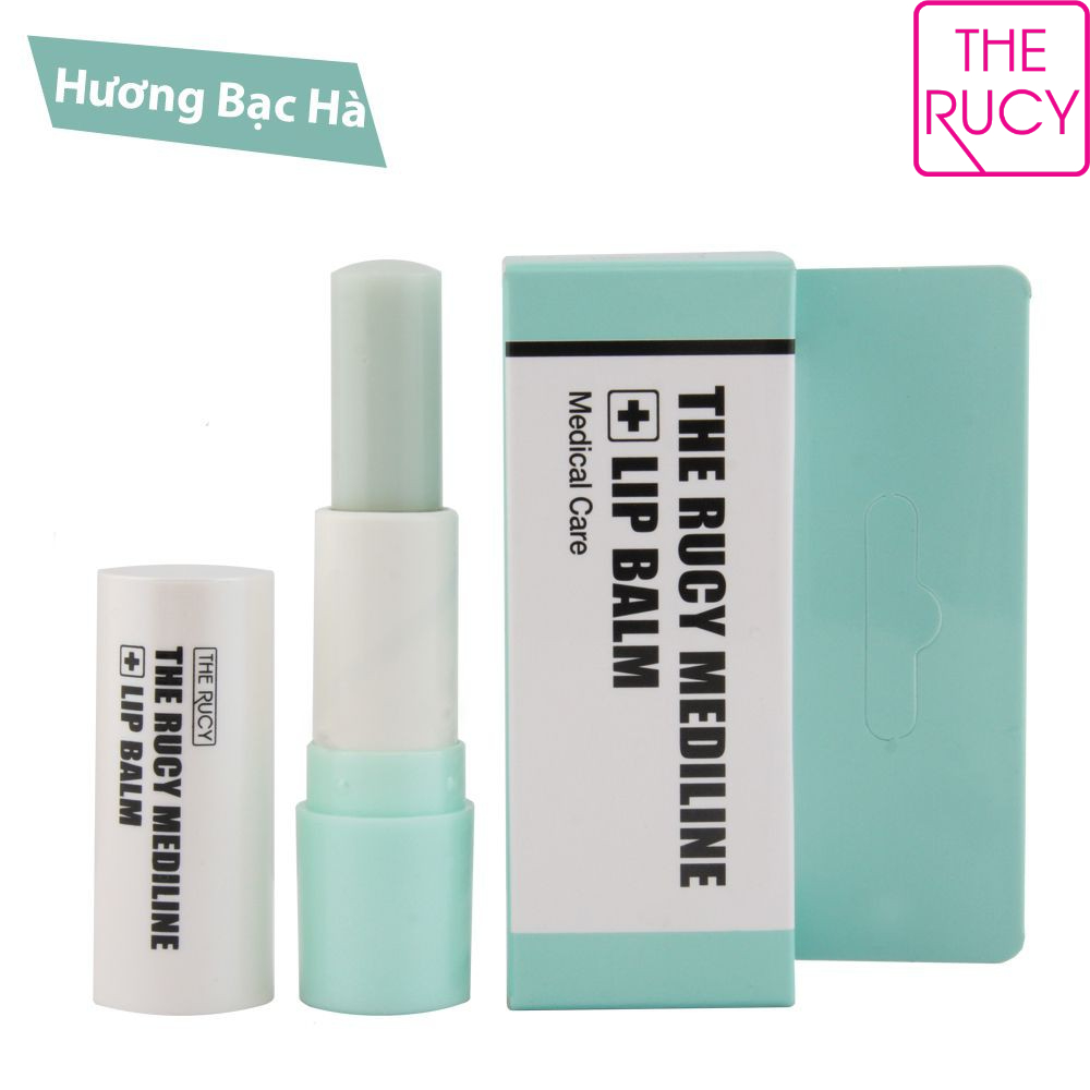 Son dưỡng môi không màu The Rucy Mediline Lip Balm Mint Bạc Hà 4g- LK Shop