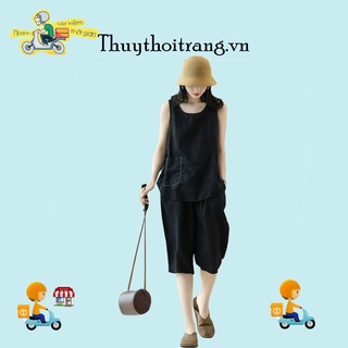 Bộ đồ nữ siêu hot, bộ đũi nữ sát nách mới nhất, chất liệu nhẹ nhàng thanh lịch