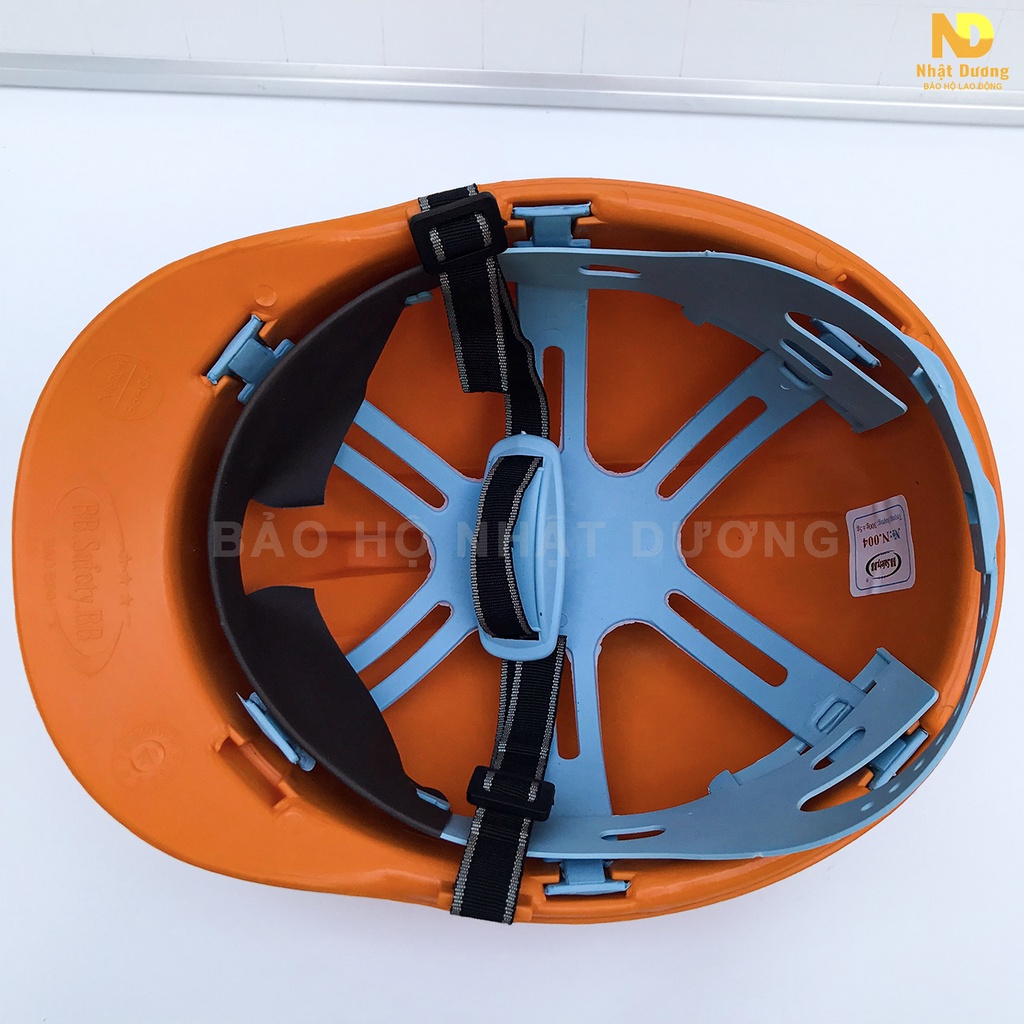 Mũ bảo hộ lao động màu cam N004,  Nón bảo hộ lao động giá rẻ cho công nhân xây dựng