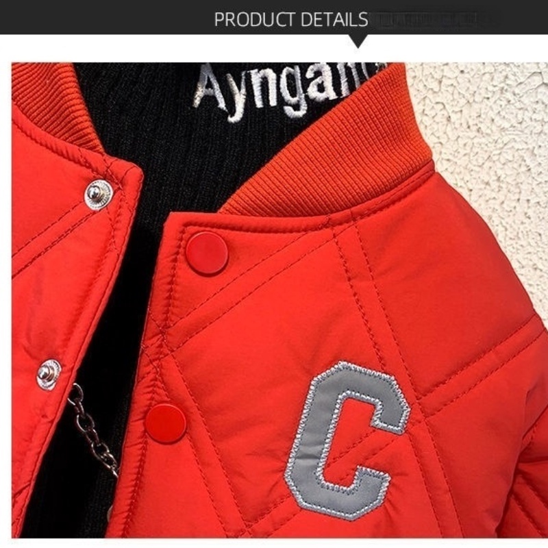 Áo Khoác Phao Phong Cách Hàn Quốc Cho Bé Trai bé gái,áo khoác màu đỏ
