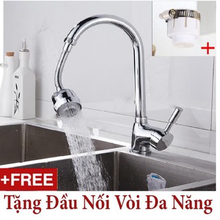 Đầu Vòi Tăng Áp Dài Xoay 360 Độ , 2 Chế Độ Chảy Hot  +  Đầu Nối Vòi Nước Đa Năng ( Loại Xịn ) Áp Suất Nước 20 MPA