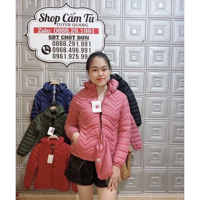 Áo phao nữ siêu nhẹ D'layla hàng Vnxk có mũ giữ âm chất phao siêu mềm | BigBuy360 - bigbuy360.vn