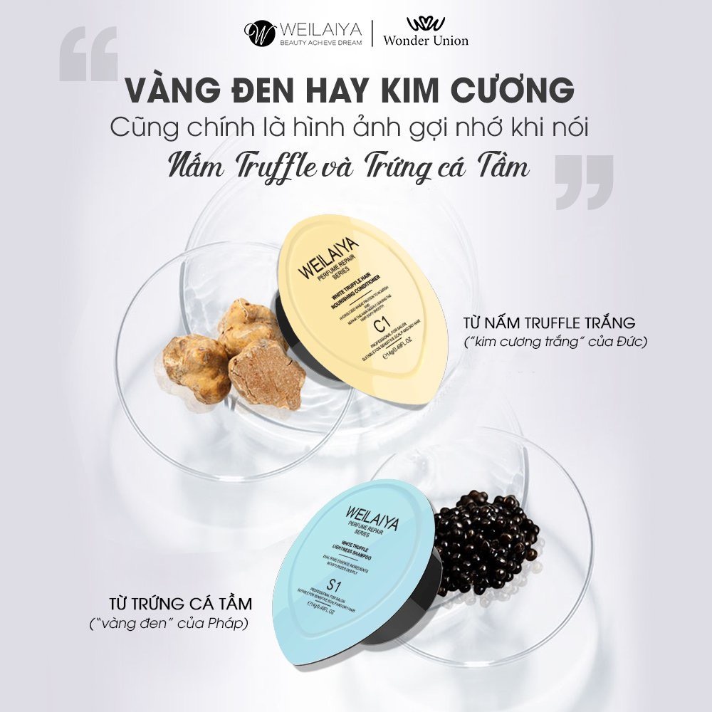 (MINI SET )DẦU GỘI PHỤC HỒI ĐA TẦNG NẤM TRUFFLE WEILAIYA  - 1 LẦN GỘI BẰNG 1 LẦN HẤP TÓC