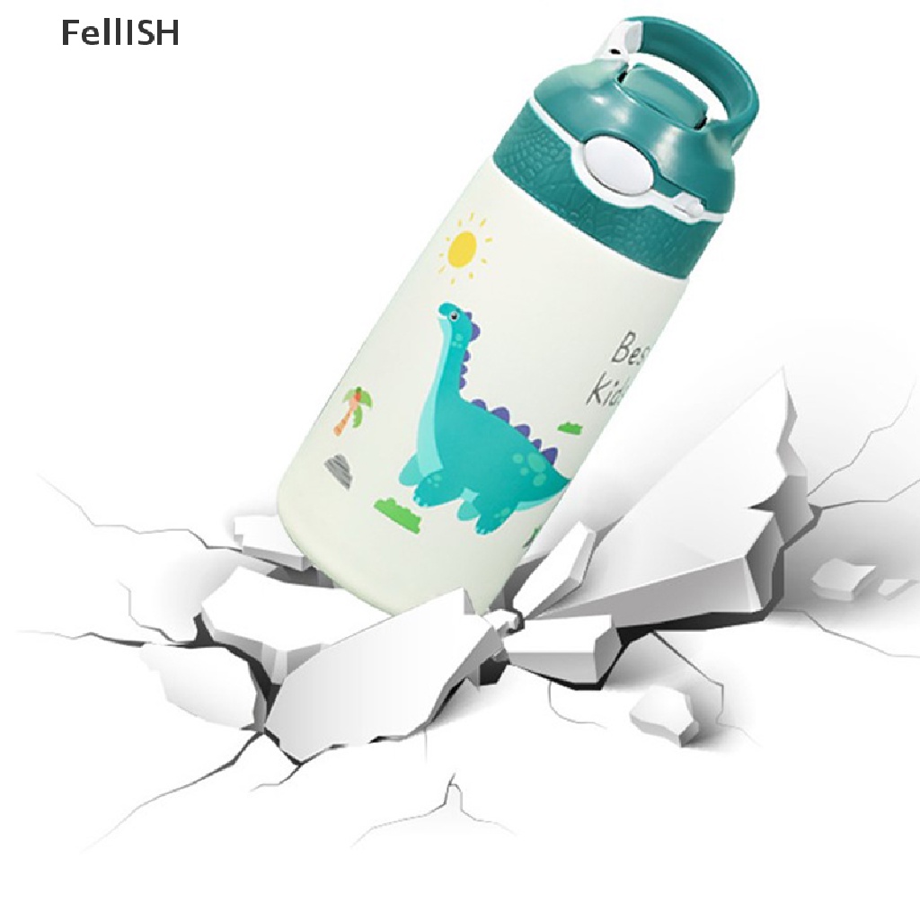 Bình Nước Giữ Nhiệt Bằng Thép Không Gỉ Có Nắp Hình Khủng Long Dành Cho Trẻ Em 439br