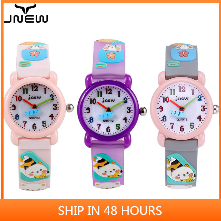 Đồng Hồ Điện Tử Dây Silicon Hình Mèo 3d Dễ Thương Cho Bé