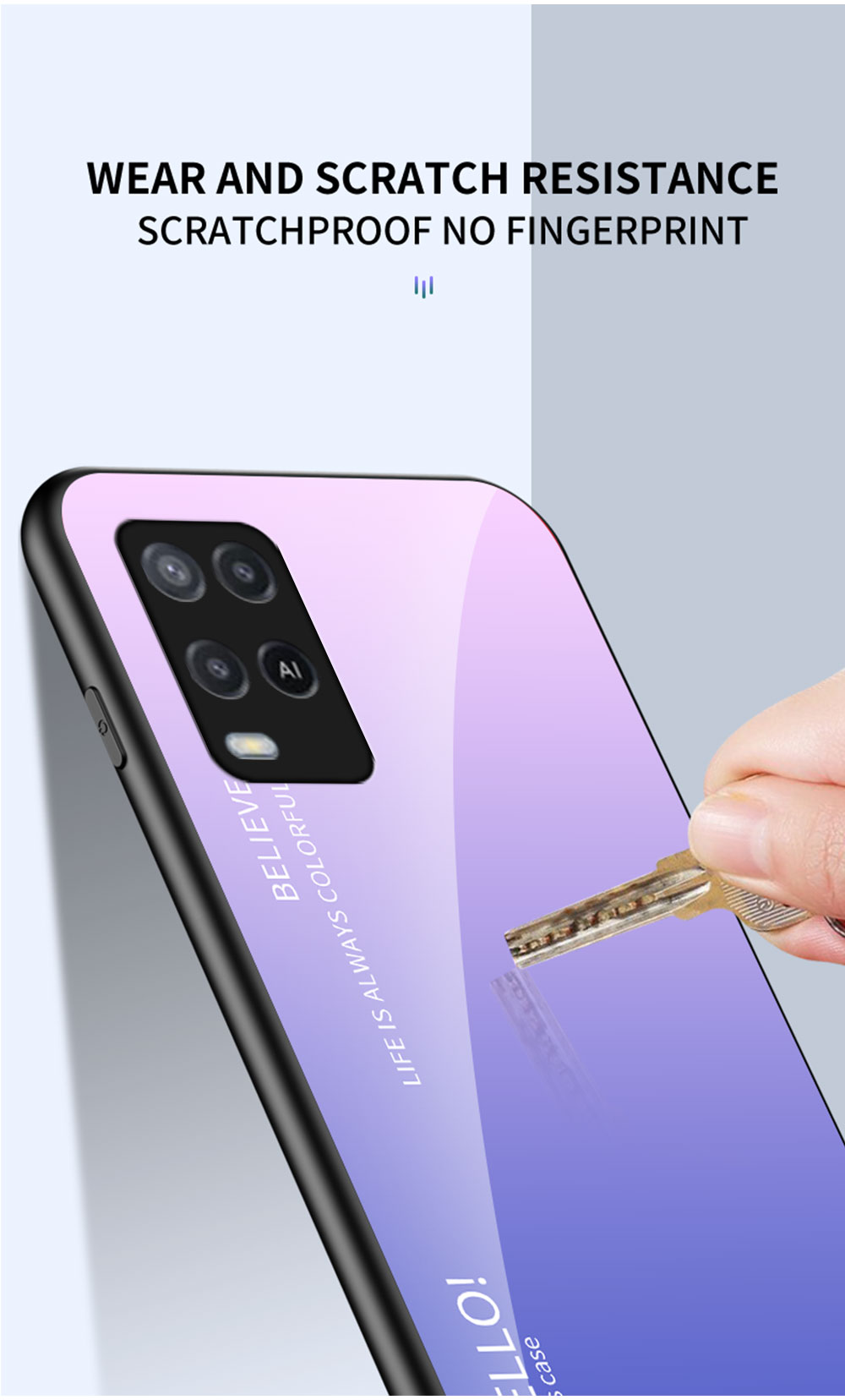 Funda de vidrio templado con gradiente para OPPO Realme 8 Pro, carcasa de silicona con marco de vidrio duro trasero para teléfono OPPO Realme 8