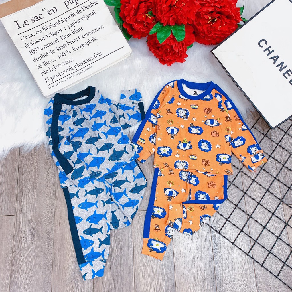 [THANH LÝ] Bộ cotton Bozip dài tay Toddler bé trai Xuất Dư RẺ ĐẸP (7-20kg) - Phần 1