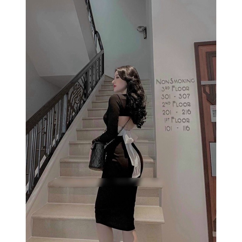 Váy body buộc nơ hở lưng sexy | BigBuy360 - bigbuy360.vn