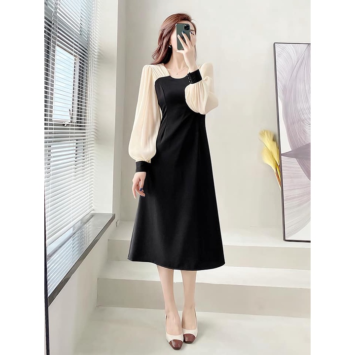 Váy Đầm Công Sở màu Đen Chất Cotton Lạnh Sang Trọng – Thanh Lịch