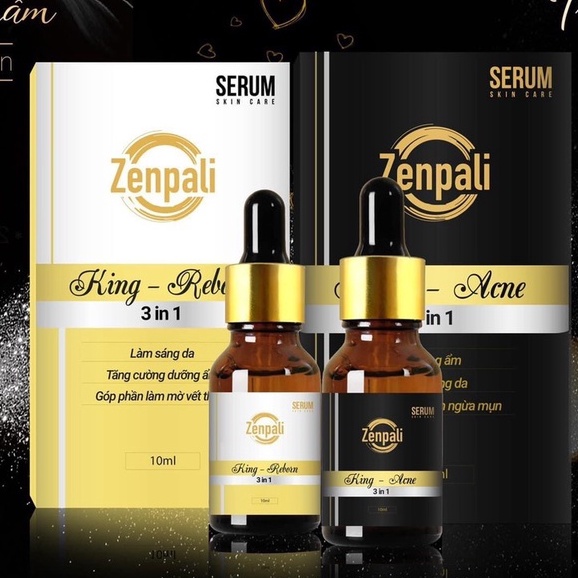 Combo Serum Làm Giảm Và Ngăn Ngừa mụn, thâm Zenpali 10ml giúp ngừa mụn thâm dưỡng ẩm trắng da