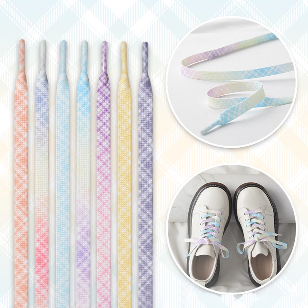 Dây Buộc Giày Họa Tiết Caro Nhiều Màu Sắc Xinh Xắn