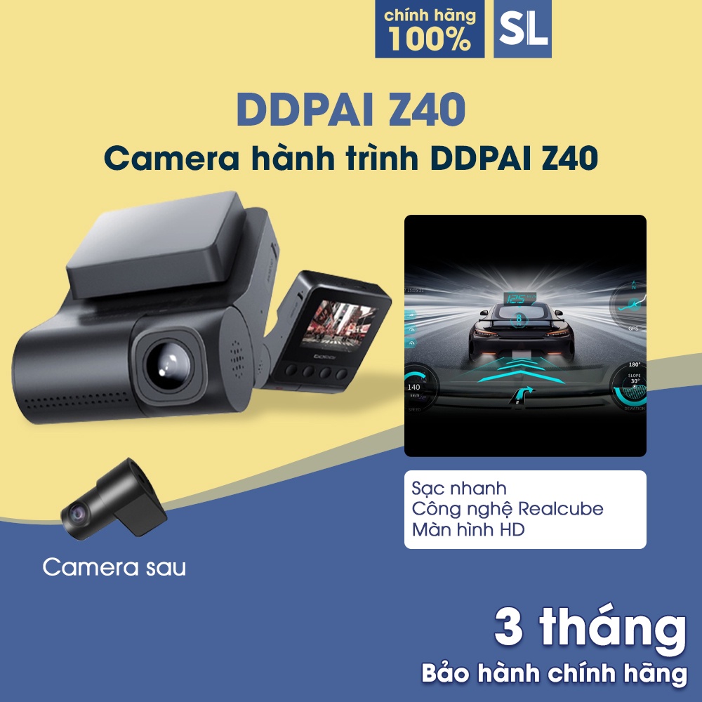 DDPAI Z40 1944P Dash Cam GPS Cam phía trước và phía sau