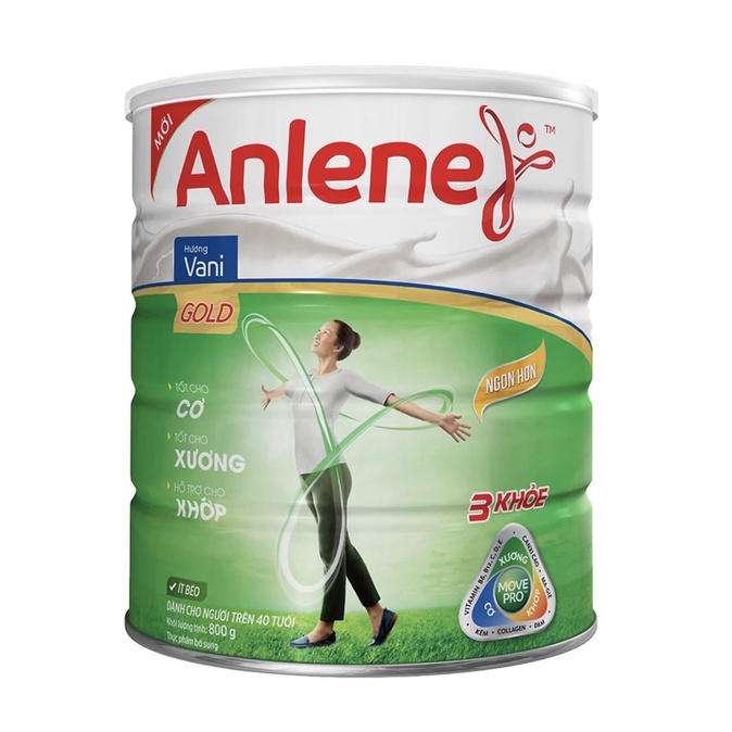 Sữa Bột Anlene Gold Movepro Hương Vanilla (Hộp Thiếc 800g) (hộp móp nhưng không ảnh hưởng chất lượng sữa)