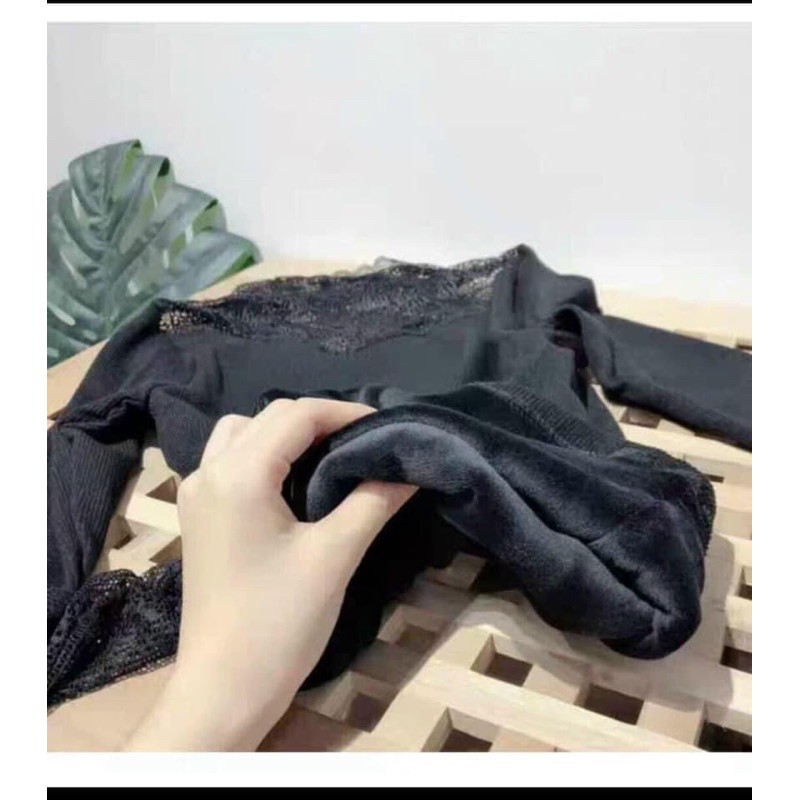 ÁO GIỮ NHIỆT LÓT LÔNG PHỐI CỔ REN SIÊU ẤM SIÊU ĐẸP