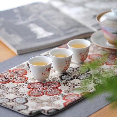 Trung Quốc truyền thống dệt kim cương hoa vân vân vân hoa đề hoa trà tịch thanh lịch Retro Văn Học ăn lót trà đường Zero