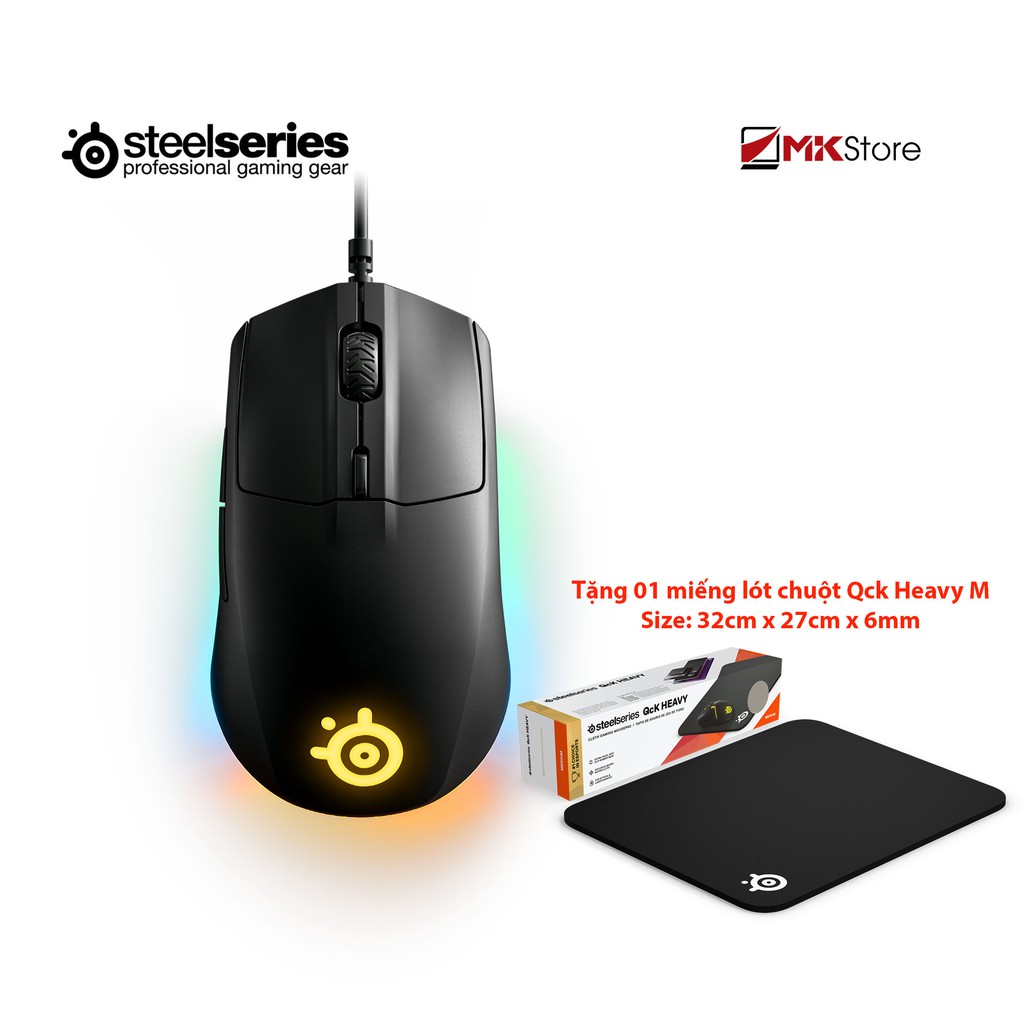 Chuột chơi game Steelseries Rival 3 Wired 8500 CPI + tặng 01 Pad Qck Heavy Medium