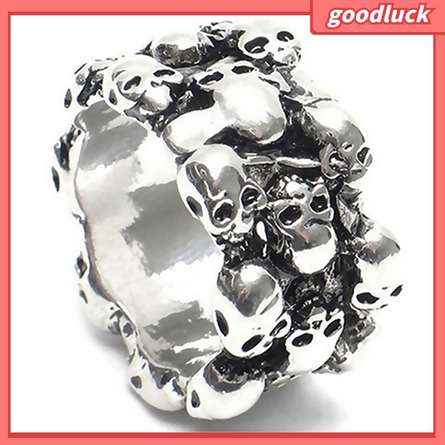 Nhẫn hình đầu lâu bằng thép không gỉ phong cách gothic cá tính cho nam