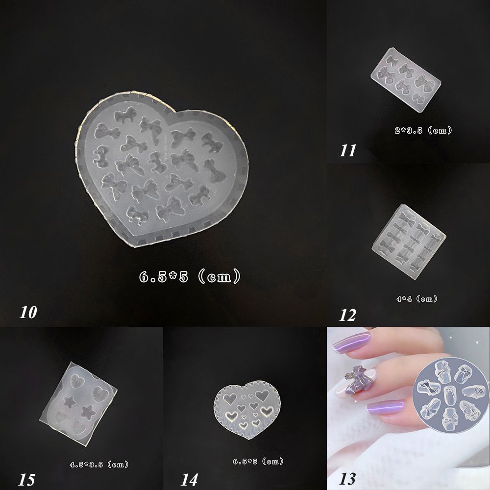 [Hàng mới về] Khuôn silicone tạo hình phụ kiện trang trí móng tay nhiều hình dạng