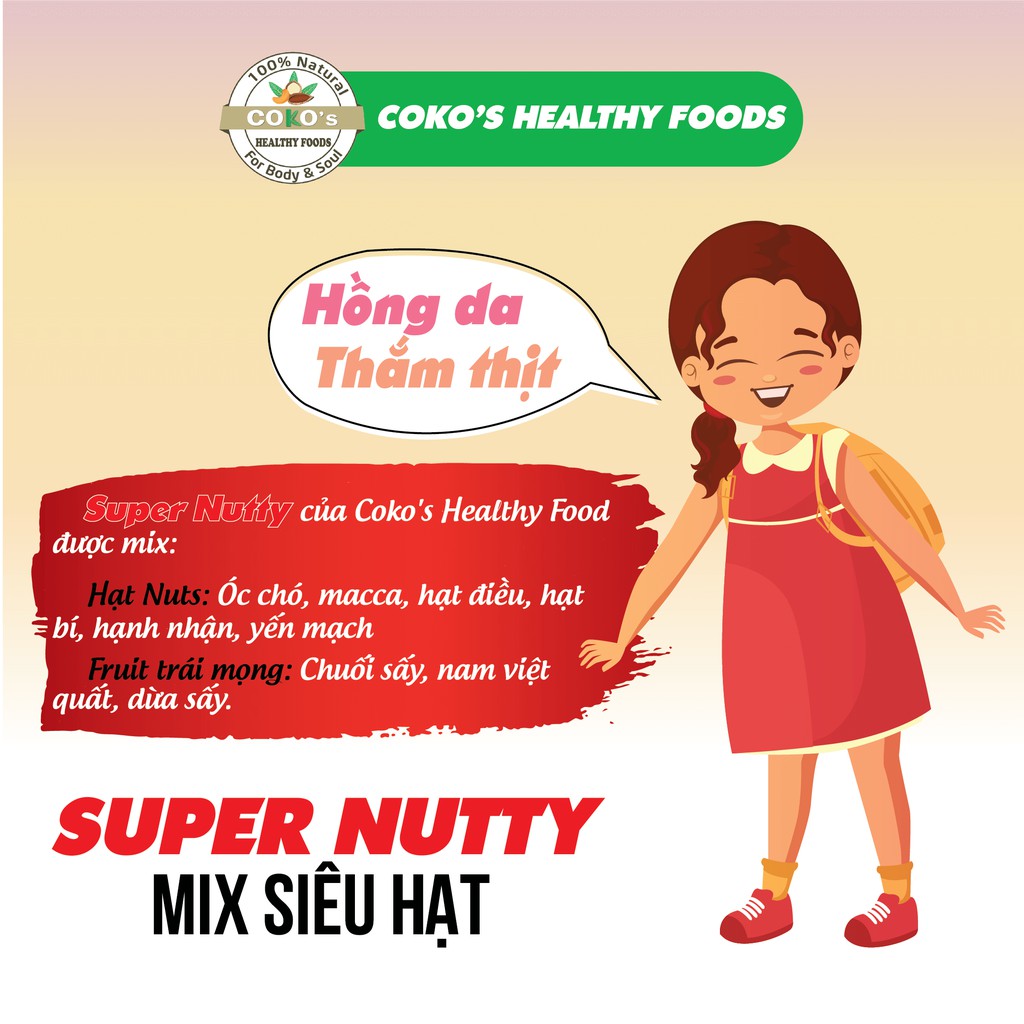 Ngũ Cốc Granola Super Nutty Siêu Hạt Gói 50gr COKO'S FOOD, Ngũ Cốc Dinh Dưỡng Bồi Bổ Cơ Thể