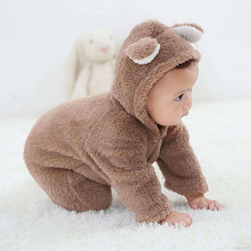 Bộ Áo Liền Quần Giữ Ấm Đáng Yêu Cho Bé