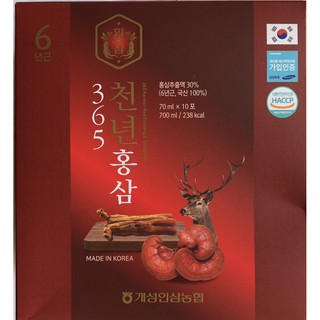 NƯỚC HỒNG SÂM NHUNG HƯƠU LINH CHI 365 HÀN QUỐC 20 GÓI x 70ML, NƯỚC CHIẾT XUẤT HỒNG SÂM