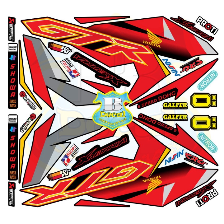 ( Quí khách vui lòng mang ra tiệm cho thợ dán ) Tem winner X đỏ đen