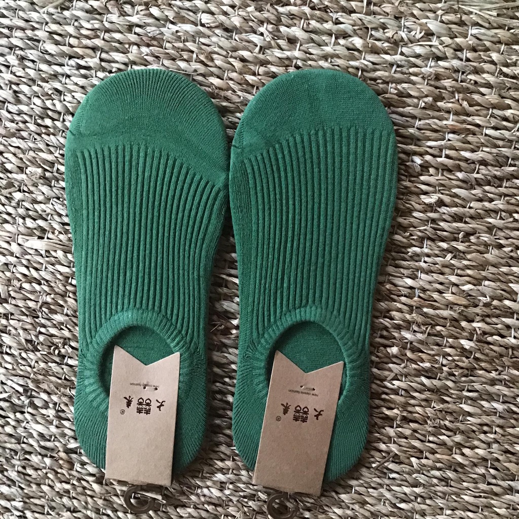 Set 5 đôi Tất hài nữ chất cotton gân tăm màu trơn siêu đẹp